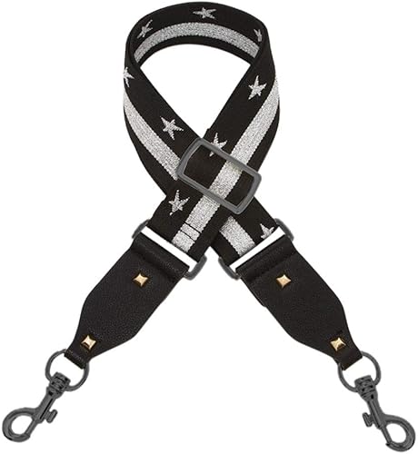 Correa de repuesto para bolso cruzado ajustable, correa de piel sintética, correa de repuesto para el hombro, leopardo, plateado ( Star Silver)