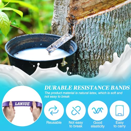 4 Pcs Elastique Musculation, Elastique Sport Bande Elastique Musculation avec Sac Ancrage de Porte, Bande de Résistance Bande Elastique Fitness pour Entraînement Gym Fitness Pilates Yoga – Image 4