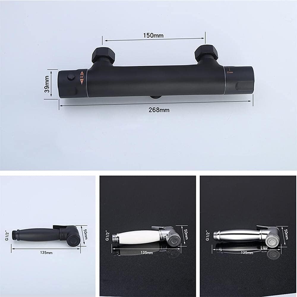 Bidet Tap Sprayer Wall Mounted Toilet Kit Mixer Bidet Shower Spray Set Bidet Faucet Bathroom Bidet Shower Hand Held Bidet Sprayer Bathroom-Black-A (Chromec)
