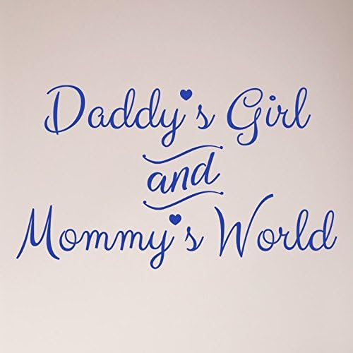 Miniatura 10 de Adhesivo decorativo para pared con texto en inglés "Daddy's Girl and Mommy's World", 24.0 x 13.0 in, para decoración del hogar, baby shower, cuna de