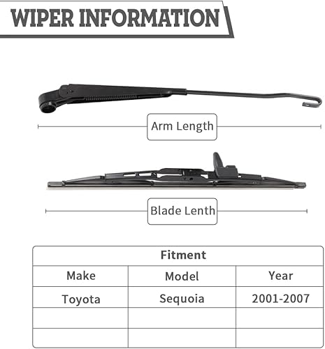 Miniatura 2 de Juego de tuercas de repuesto para limpiaparabrisas trasero para Toyota Sequoia 2001-2007, conjunto de accesorios de cubierta del limpiaparabrisas