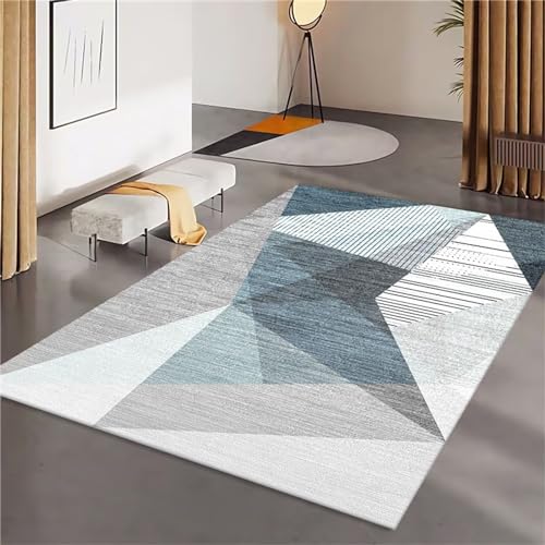 AD6H-CZ Hellblauer Teppich, milbenhemmender, Rutschfester, geruchsfreier...
