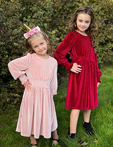 Arshiner Toddler Girls Xmas Dresses Winter Long Sleeve Girl Casual Clohtes For Kids Gift (Pink, 8-9 Years) #TOP3