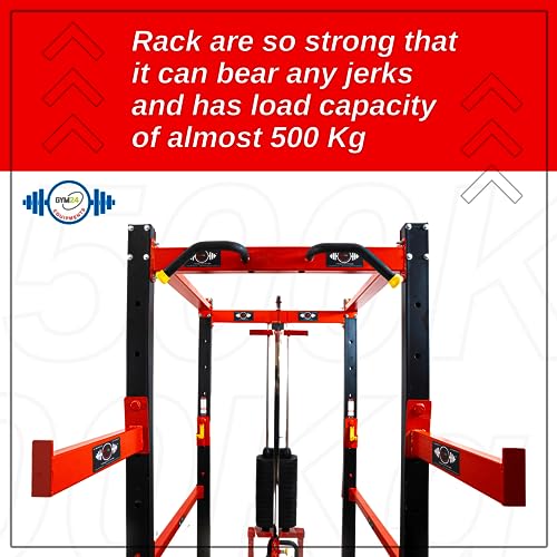 Image of GYM24 EQUIPMENTS Power Squat Rack With Single Pully Cable Cross Home Gym Setup Size With 80 Kg Weight Stack