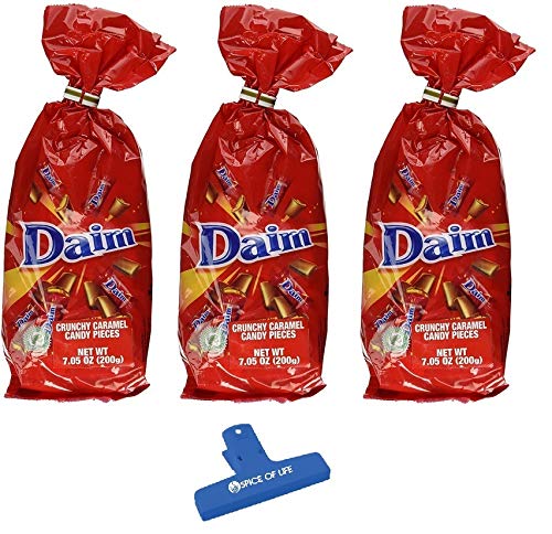 Daim Chocolate, Individual wrapped Chocolates, 200g bags (Pack of 3) - with Spice of Life Bag Clip