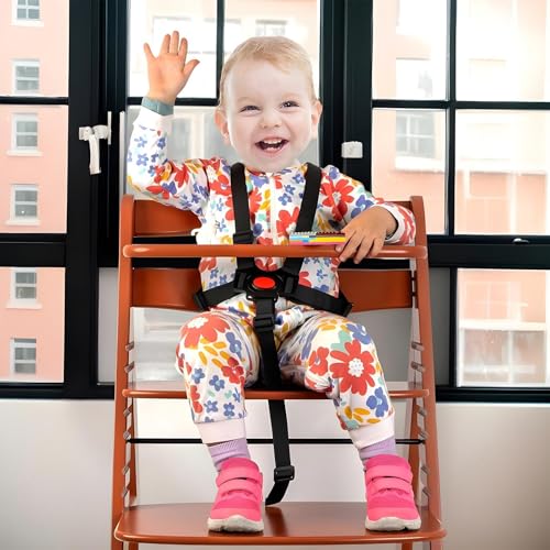 Miniatura 2 de Silla Alta Correa De Seguridad De 5 Puntos, Correas De Silla De 5 Puntos,Cinturón De Seguridad Anti-Slip Para Niños Pequeños Casas De Silla Alta De 5 Puntos De Hebilla