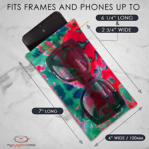 Image of Soft Sunglasses case | Large Glasses Case Holder - Eyeglass Pouch Squeeze Top | Glasses pouch Lightweight Extra Layers