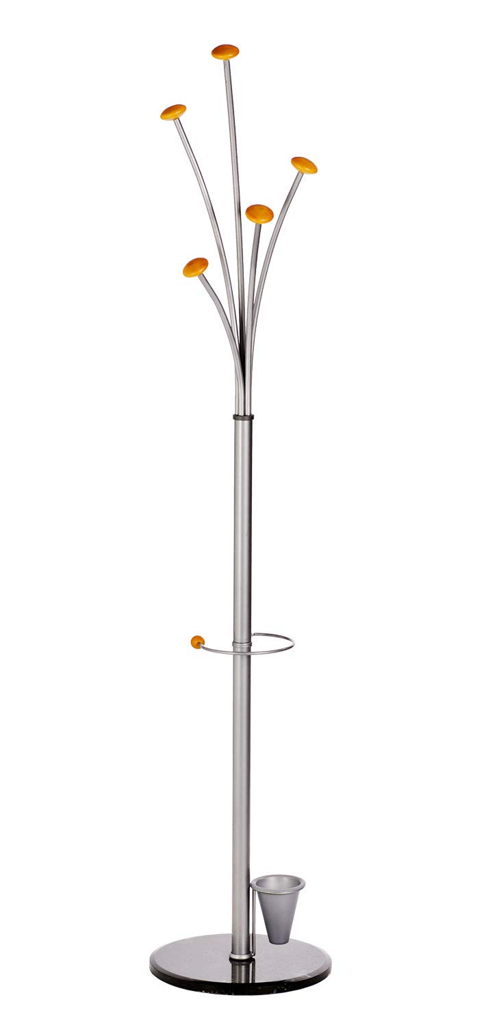 ALCO-Albert 2841 Appendiabiti A Parete Con 4 Ganci In Acciaio Inox - Dimensioni 31.5 Cm, Argento, Fissaggio Incluso
