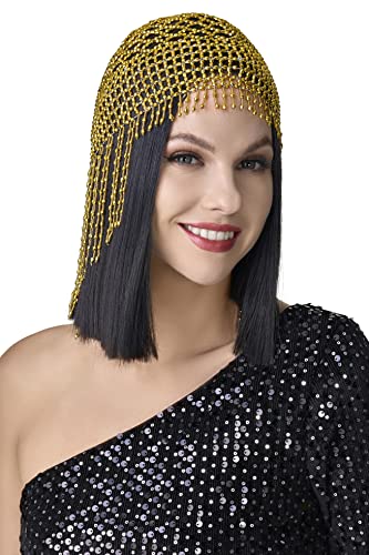 ArtiDeco, fascia per capelli da donna, 1920, Gatsby, danza del ventre, esotica, Cleopatra, costume, accessori, anni ‘20, fascia per capelli luminosa gold Taglia unica