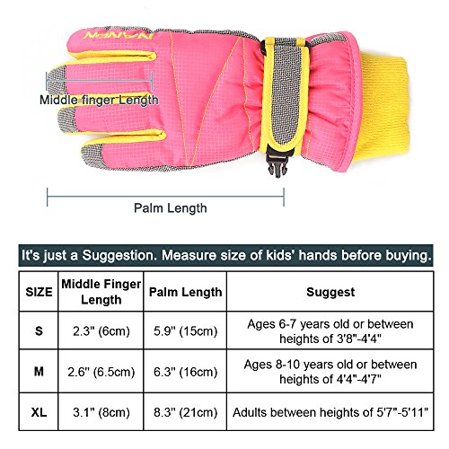 Magarrow Kids Winter Warm Windproof Outdoor Sports Gloves For Children And Adults (Pink, Medium) #TOP1