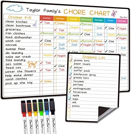 Magnetic Dry Erase Chore Chart - 14.5"x11" Chore Chart for Kids, ...