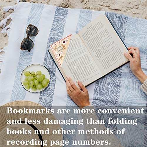 Personalized Hand Embroidered Corner Bookmark, Unique Corner Page Bookmarks For Women Personalized Book Lovers Gifts, 26 Letters Cute Flower Embroidered Funny Felt Book Markers For Reading, Spring D #TOP2