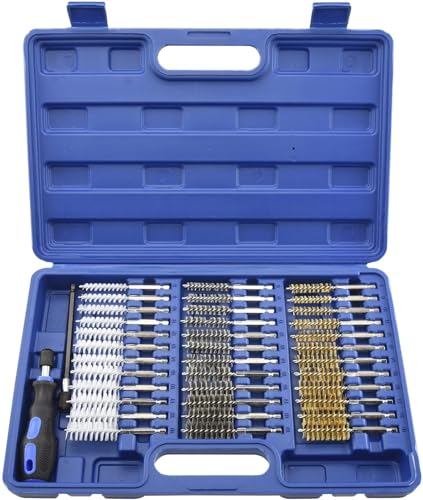 NEIKO 00325A Wire Brush Drill Attachments with 1/4-Inch Hex Shank SAE and MM Brushes Assortment Mountable on Power Drill or Die Grinder 38-Piece Set
