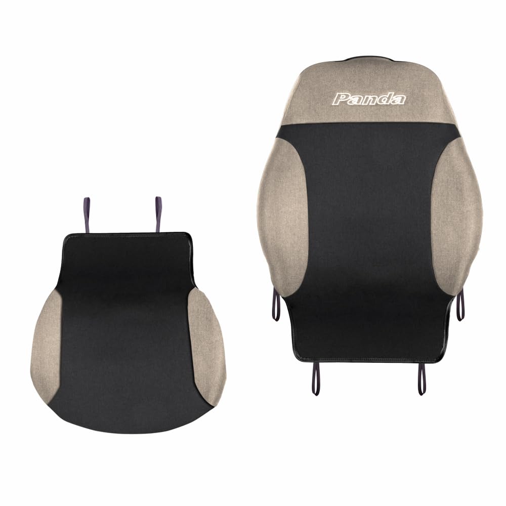 UNION Coprisedili anteriori realizzati su misura specifici per FIAT PANDA. Perfettamente aderente resistente lavabile. Made in Italy (Antracite/Beige)