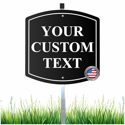 Custom Reflective Aluminum Yard Sign with Stake Personalized Outdoor Sign with Your Message Weatherproof Metal Sign with High Visibility for Lawn Driveway or Business Use 28 Ground Stake Included