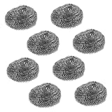 VALICLUD 8Stücke Stahlbälle zum Reinigen von Pfannen Töpfen und Grills Effektive Küchenreinigung für Vielseitige Anwendungen Praktischer Handhabung und Einfachem