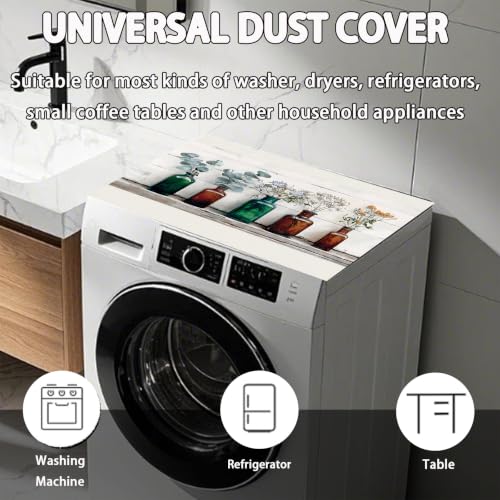 Image of Washer Dryer Top Cover Mat, Non-Slip Laundry Room Decor, Laundry Room Kitchen Appliance Decor Protector Universal 23.6 inchx19.7 inch (Vase 1)