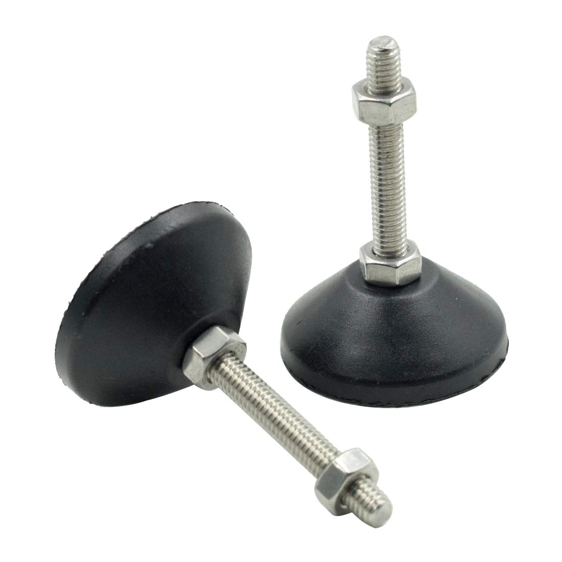 TOUHIA 4pcs M6 Adjustable Furniture Glides 40mm Dia Table Desk Leveling Foot Leg