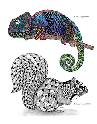 Tangleeasy Wildlife Designs: Design Templates For Zentangle (R), Coloring, And More (Design Originals) Tangle, Pattern, & Color Animal Designs Like A Llama, Tiger, Lion, Kangaroo, Bear, Koala, & Wolf #TOP2