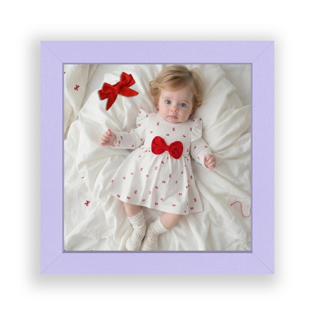 Procut Global Purple 50x50cm Modern Picture Frame for Nursery, Baby Gift - Photo Frame with Perspex Front, Wall or Tabletop Display - Keepsake for Newborn, Baby Shower & First Photo Memories