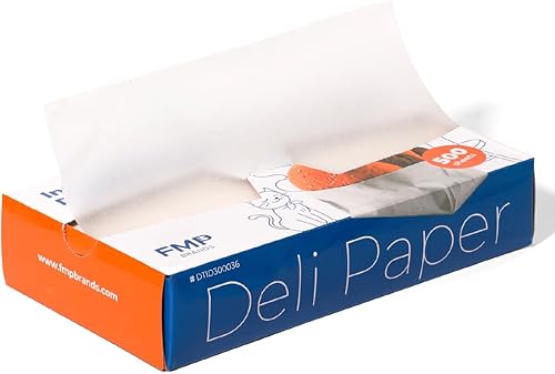 Fit Meal Prep Paquete de 500 hojas de papel encerado de 10 x 10.75 pulgadas para alimentos, papel de delicatessen precortado interplegado,