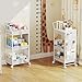 BBLIKE 3-Tier Diaper Caddy Organizer - Rolling Utility Baby Cart with Drawer and Side Pockets for Nursery and Baby Essentials, Multi-Function Cart for Bedroom and Bathroom, White
