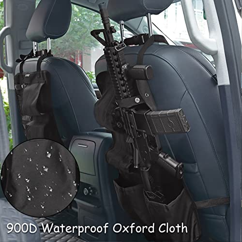 Jipimon 2Pcs Tactical Car Back Seat Gun Rack With Molle Panel Truck Gun Holder For Hunting Rifle Shotgun Mount Universal Fit For Truck Vehicles Suv Mpv Pickup (Black) #TOP3