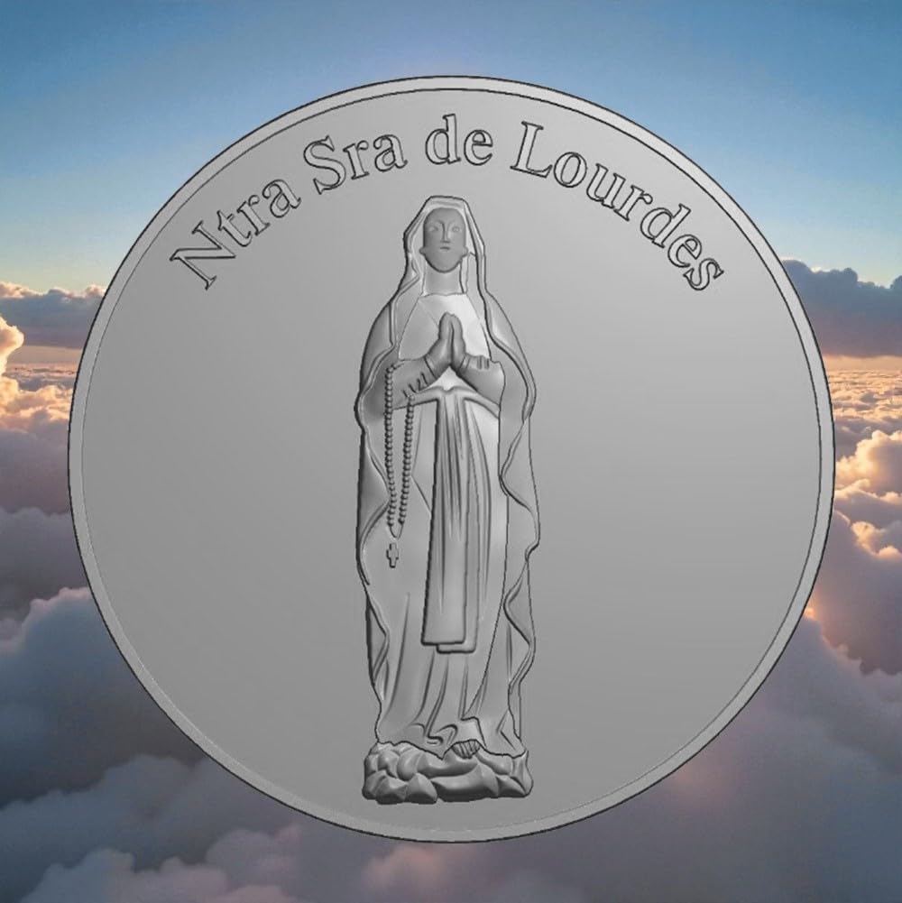 Arras de la Vírgen de Lourdes, con saquito de satén y Estuche.