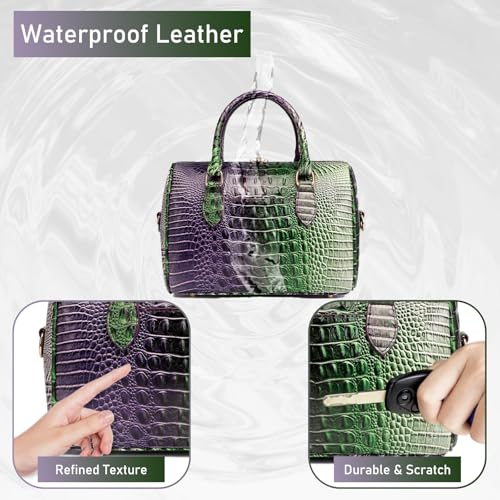 Image of Makcr Joacbv Top-Handle Crocodile Purses For Women Crossbody Leather Bags Trendy Large Capacity Tote with Shoulder Strap