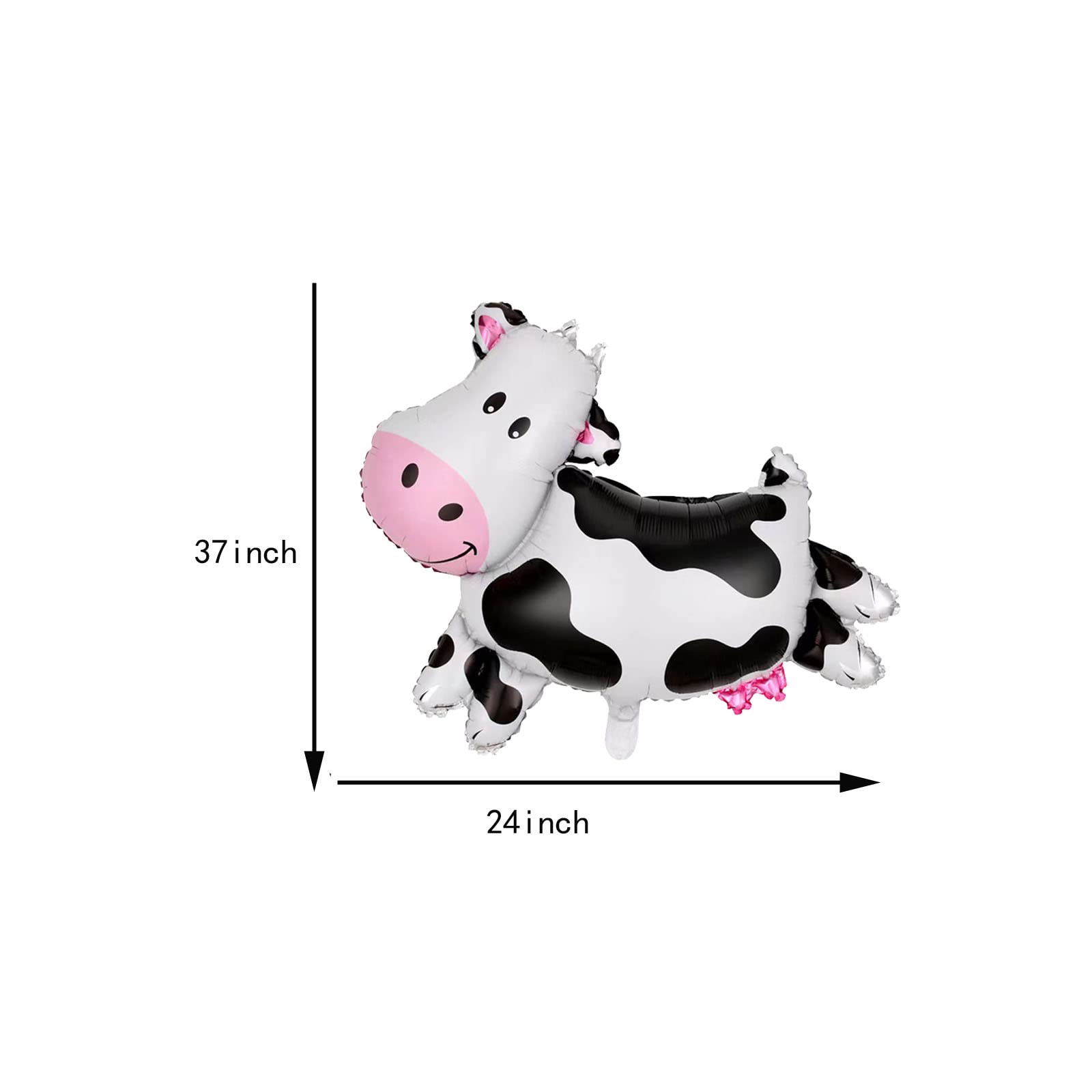 Farm Animal Balloons - Pig Cow Horse Mylar Foil Balloons 3-Pack Party Decor