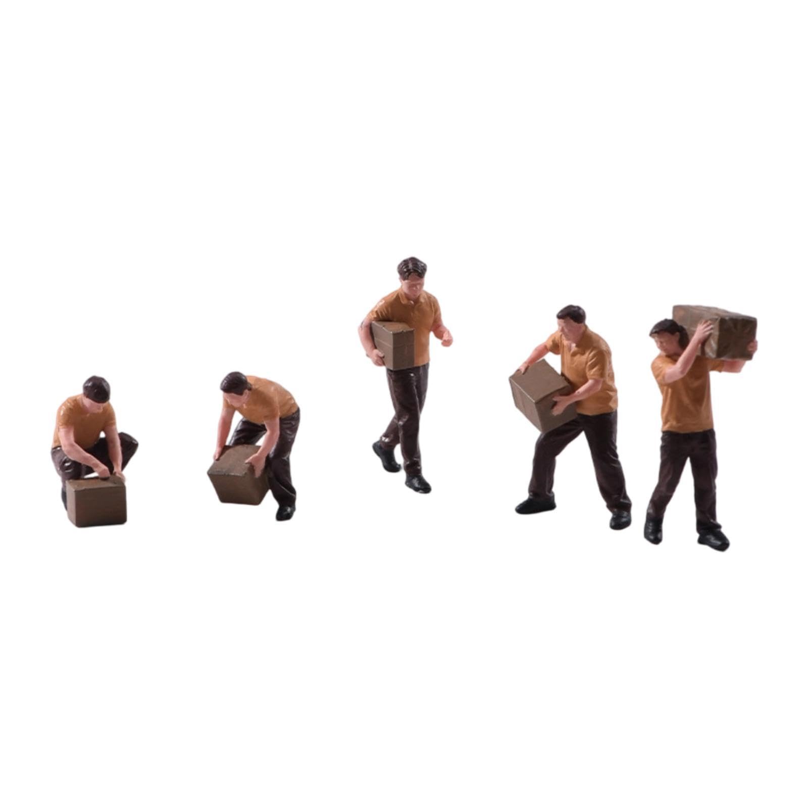 Set di 5 Personaggi in Miniatura in Resina (fornitori), Accessori per Diorami, Oggetti da Collezione, Micro-Scene da Tavolo, Ideali per