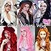 Colorful Queen 26 Inch Pink Wig Long Wavy Pink Wigs for Women Middle Part Synthetic Heat Resistant Wig for Daily Party Cosplay Use