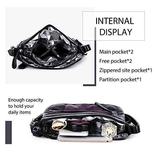 Image of Angelkiss Small Womens Crossbody Bag Leather Shoulder Purse for Women Hobo Bag with Adjustable Shoulder Strap