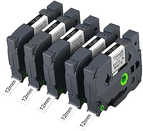 Compatible Tape Brother TZ-231 / TZe-231, 12mm X 8m, Black Text / White Tape