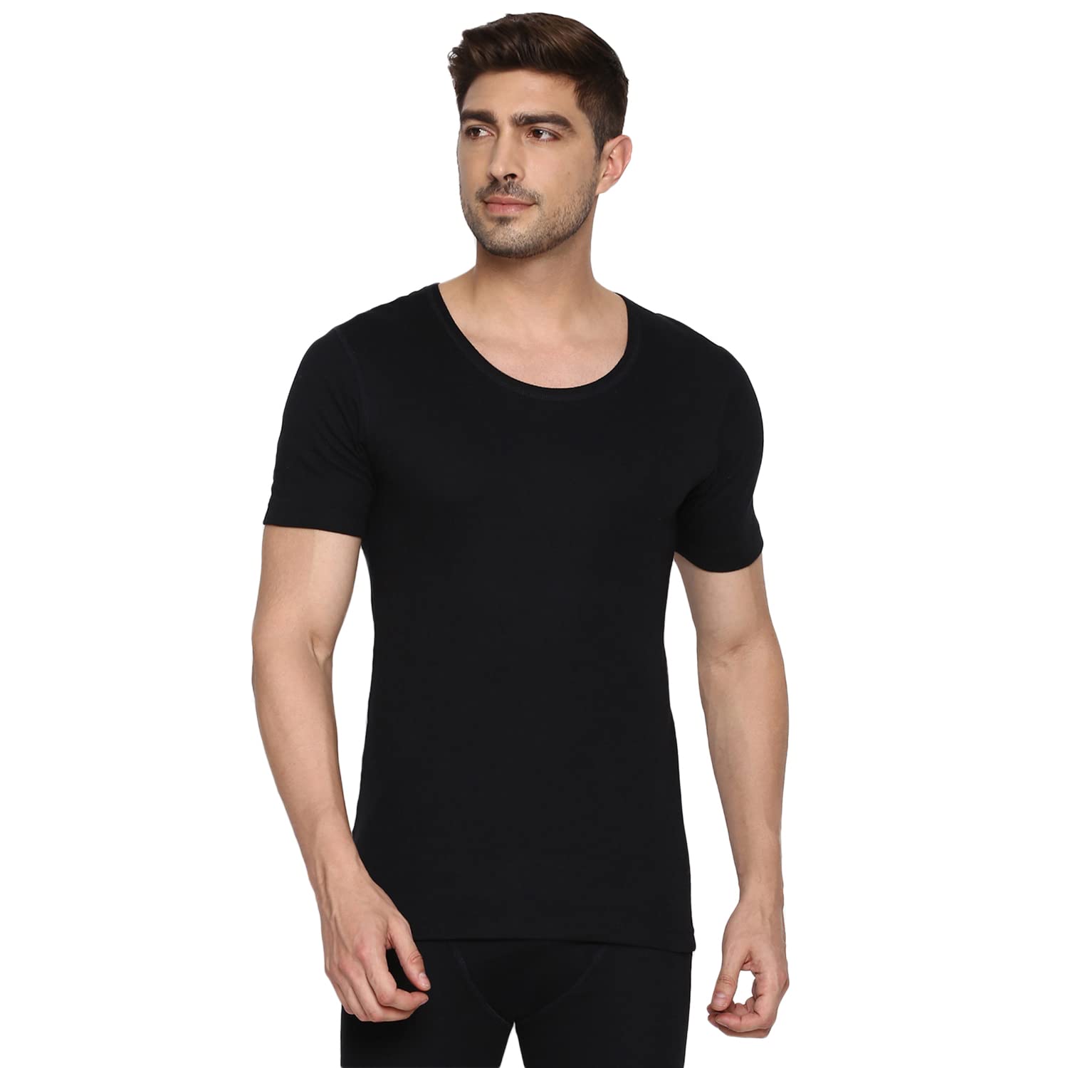 van heusen Men's Cotton Regular Fit Warmtech Thermal Top - Anti Bacterial, Low Neck, Short Sleeve-picture-40