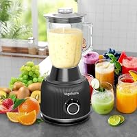 1500W Küchenmaschine und Mixer Kombination, 2,5L Zerkleinerer für Fleisch, Gemüse und Teig, 2L Standmixer mit Glasbehälter, 2 Geschwindigkeitsstufen&Pulsfunktion für Smoothies, Saft usw. – Ansicht 3