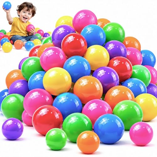 DIVCHI Playballs Soft Pit Balls for Kids Small Colourful Plastic Balls durable Smooth Surface and No Sharp Edges Toxic Free Multi Pack Baby Approved Playball Set