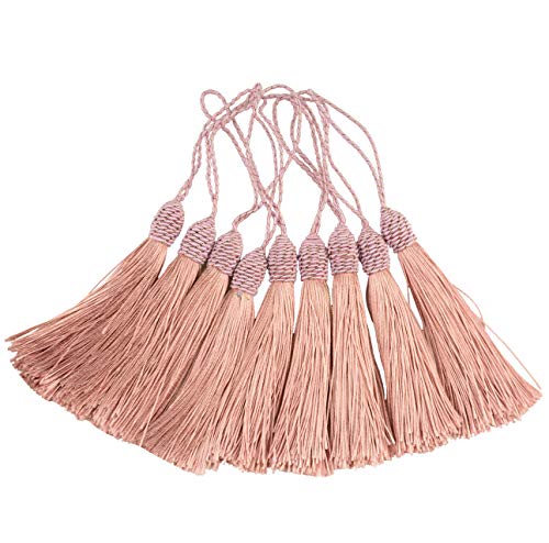 Makhry 20Pcs 15.5Cm/6 Inch Silky Floss Bookmark Tassels With 2-Inch Cord Loop And Small Chinese Knot For Jewelry Making, Souvenir, Bookmarks, Diy Craft Accessory (Peach Pink) #TOP1