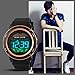 FANMIS Multi Function Alarm Stopwatch Digital LED Quartz Watch Solar Power Black Sports Watches (Rose Gold)