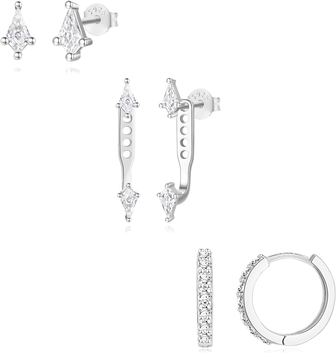 Angelady 3 Pairs Gold Hoop Earrings Set for Women, 14K Small Huggie Earring for Multiple Piercing Hypoallergenic Earring Stacks Trendy Jewelry, Dainty Sun Kite Stud Earrings for Women's Gifts - Image 9