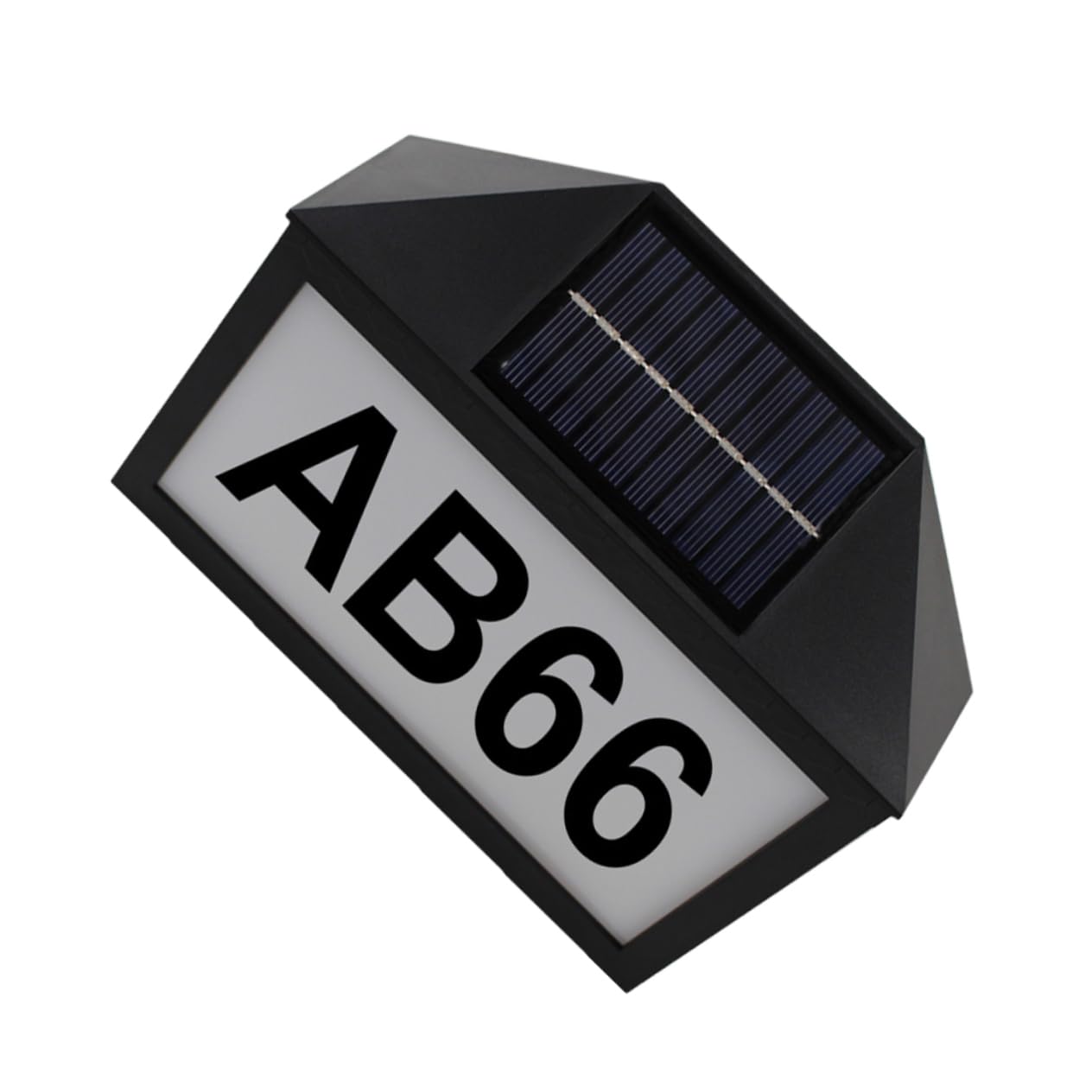 Angoily Solar Hausnummernleuchte mit Ip55 Schutz Solarbetrieben aus Abs und PC Material Schwarz für Beleuchtete Hausnummer Außen bei Nacht