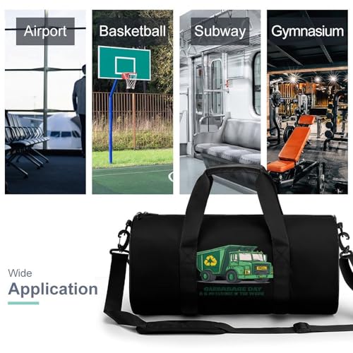 Garbage Truck Sports Gym Bag Travel Duffel Workout Bag with Adjustable Strap3