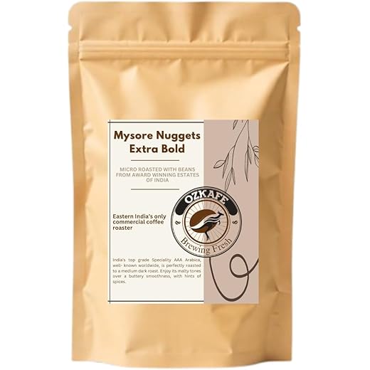 OZKAFE Mysore Nuggets Extra Bold Medium Roast Whole Beans Gr
