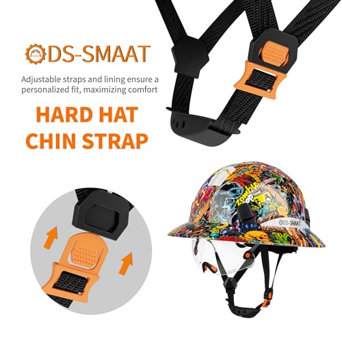 image for DS-SMAAT Full Brim Hard Hat with Visor, 6-Point Ratchet Suspension Saf