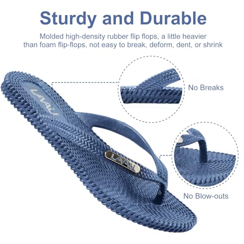 Image of LAVAU Flip Flops for Women, Waterproof Non Slip Thong Sandals for Shower Beach Pool, 100% Recyclable