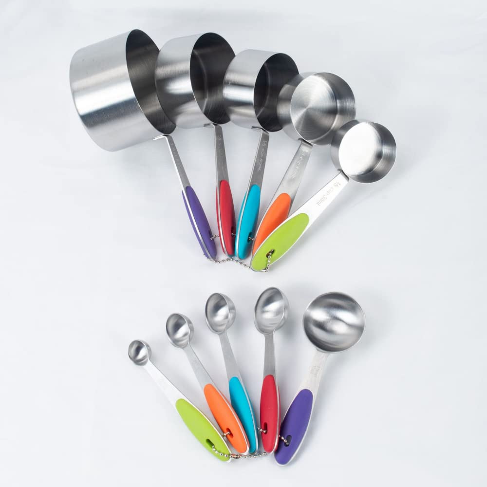 YXSH Taza Medidora De Acero Inoxidable Cuchara Medidora Juego De Cucharas Medidoras para Hornear Herramienta De Cuchara Medidora De Condimentos De Gran Capacidad
