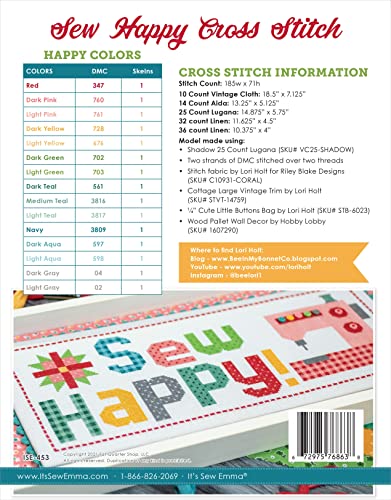 Image of It's sew Emma SEW Happy Cross Stitch Pattern, (ISE-453)