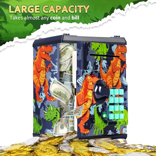 Image of ATM Piggy Bank for Boys Girls, Mini ATM Coin Bank Kids Safe with Password