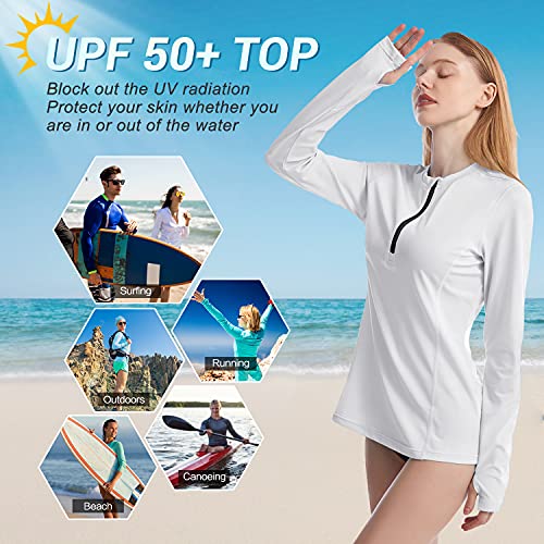image for HISKYWIN Women's Long Sleeve UV Sun Protection Rash Guards Wetsuit Swi