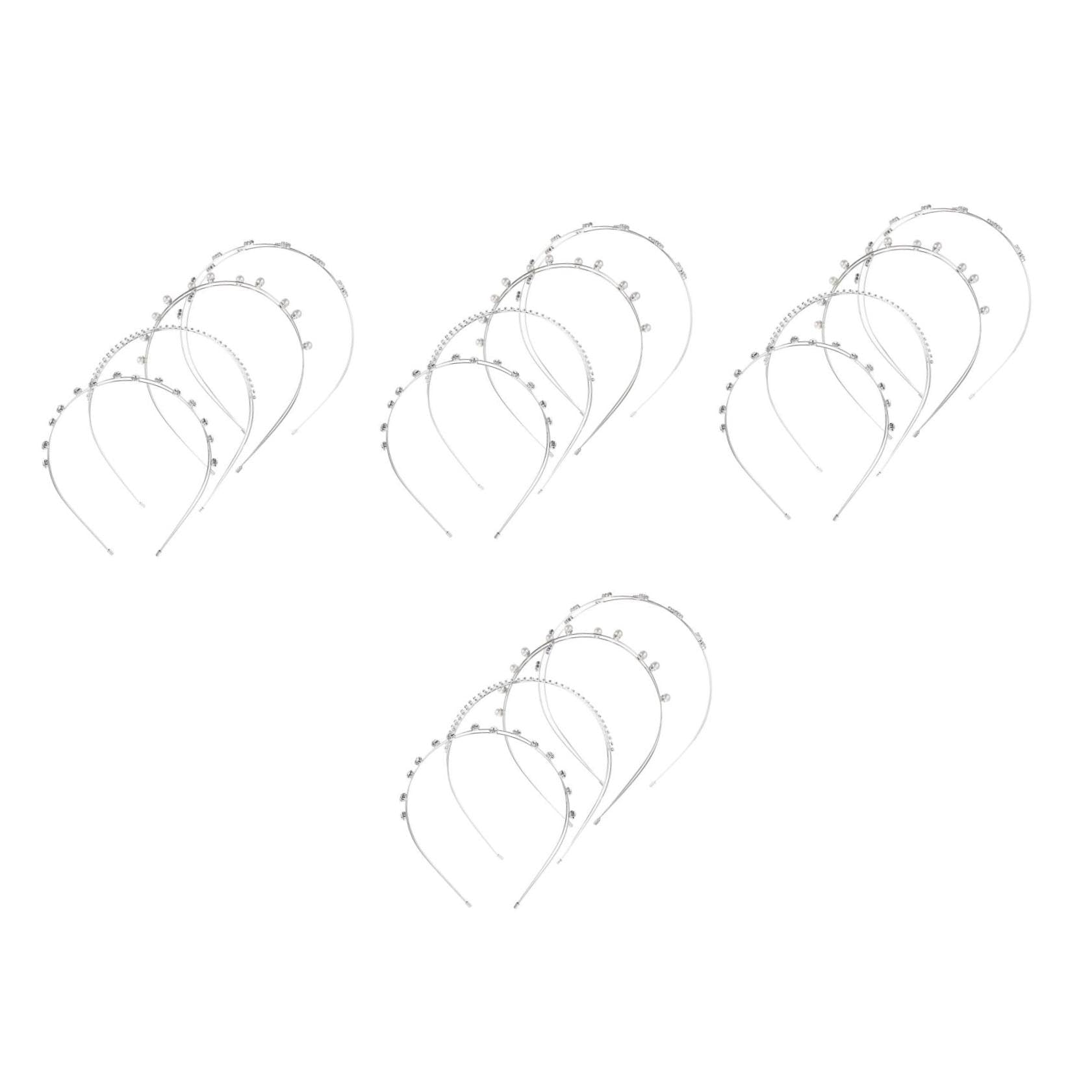 Beavorty 16piezas Diadema De Novia Perlas y Brillantes Accesorio Elegante Para Bodas De Decoración De Cabello Para Mujeres y Niñas